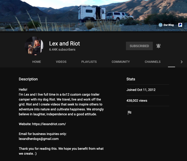 Lex and Riot is a recommended YouTube channel from Mellow Nomadic Adventures
