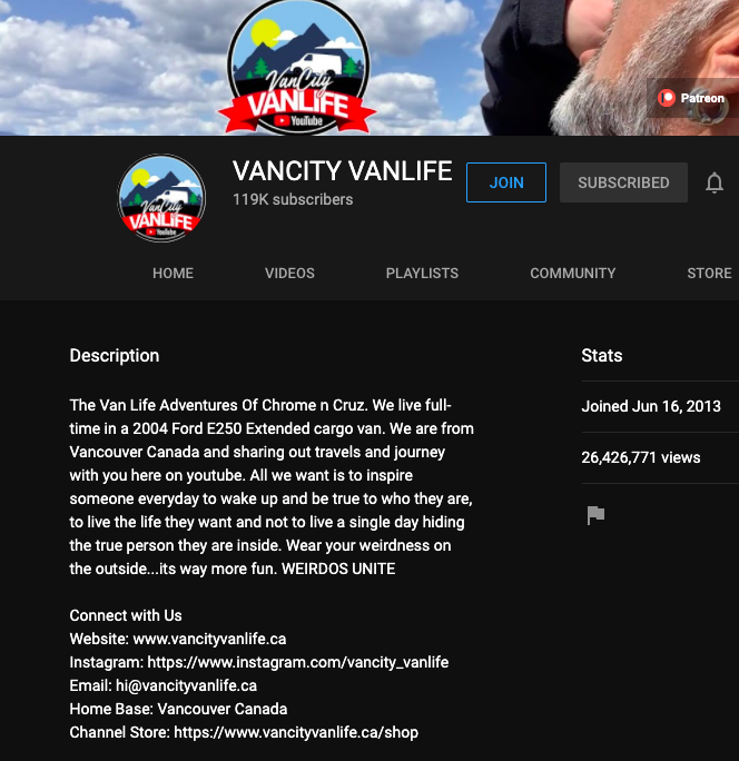 VanCity Vanlife YouTube Channel is a recommended channel from Mellow Nomadic Adventures
