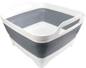 Dish Basin Collapsible with Drain Plug Carry Handles