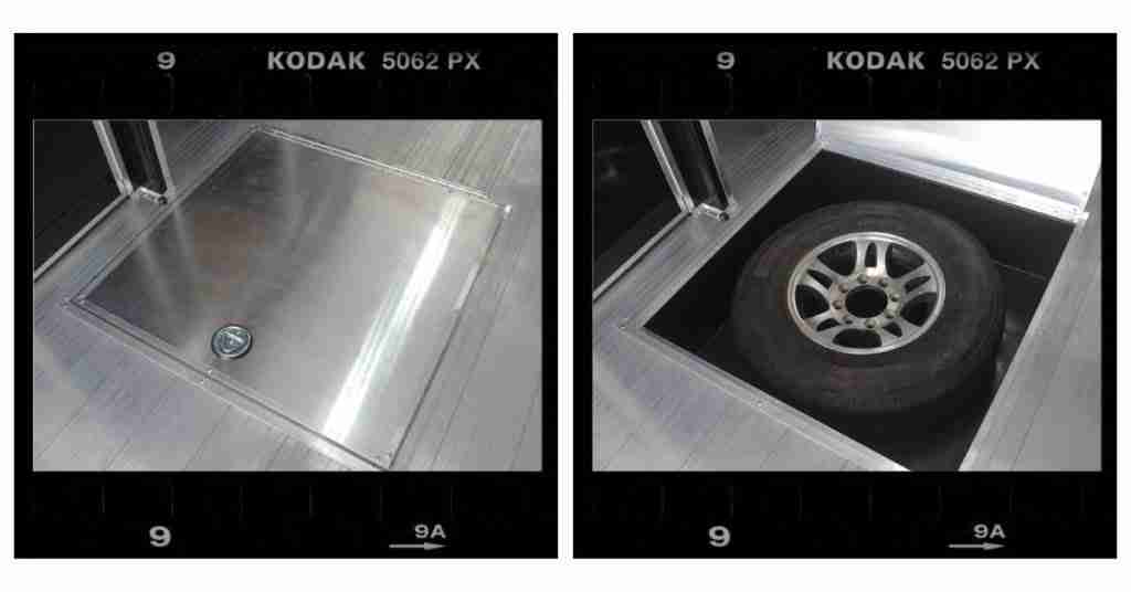 Ultimate Bug-Out Trailer Spare Tire Storage In-floor