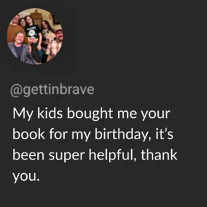 YouTube comment from gettinbrave saying Roaming Home ebook was a birthday gift that has been super helpful