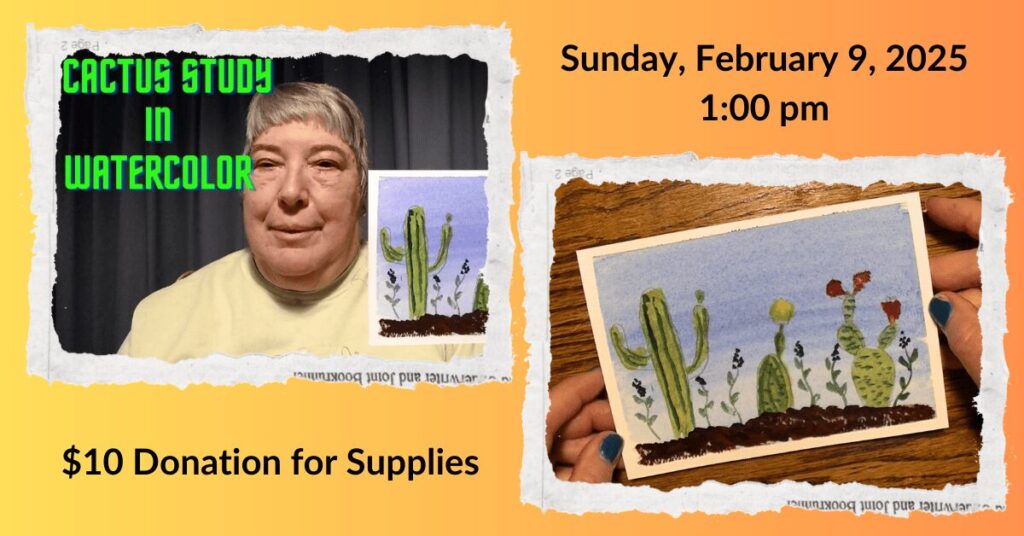 Cactus Study in Watercolor by The Crafty Traveler at Ironwood 2025